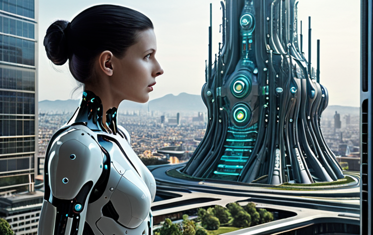 **

A futuristic cityscape with individuals showcasing advanced neural implants. Some are controlling devices with their minds, while others exhibit enhanced cognitive abilities. The scene should have a blend of organic and technological elements, illustrating both the benefits and potential risks of neural augmentation. Focus on conveying a sense of both wonder and apprehension about the future of human-machine interfaces.

**